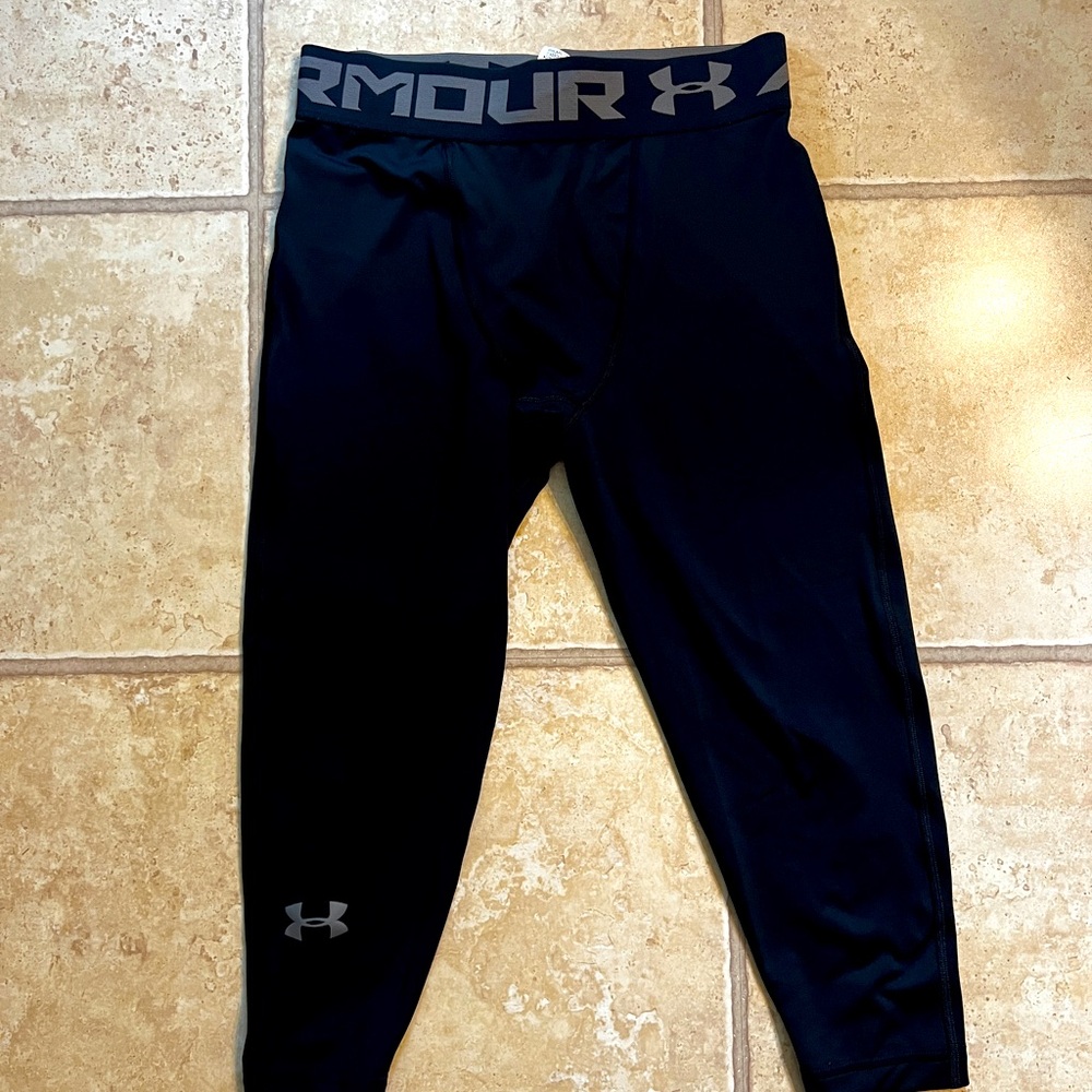 Under Armour Heat Gear Compress 3/4 Black Legging Men's -Size Medium